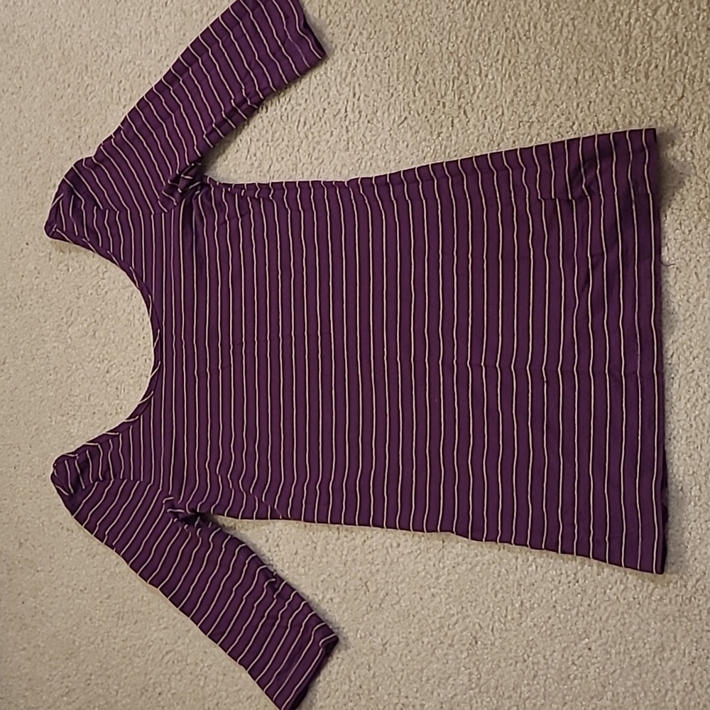 Purple and Gold Striped Top